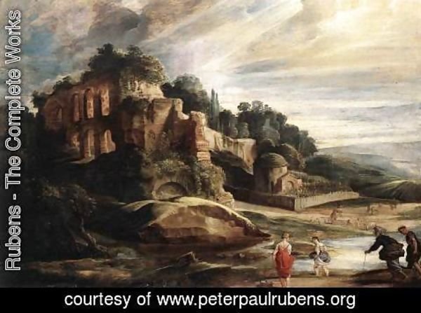 Rubens - Landscape with the Ruins of Mount Palatine in Rome c. 1608