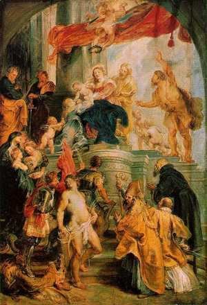 Rubens - Virgin and Child Enthroned with Saints c. 1628