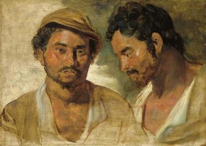 Rubens - Two studies of a man, head and shoulders