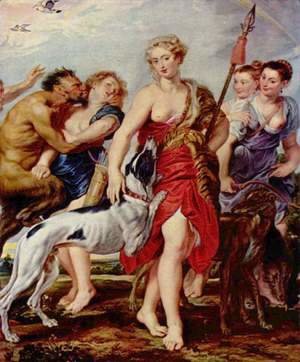 Diana with Nymphs, the departure of the hunting Diana