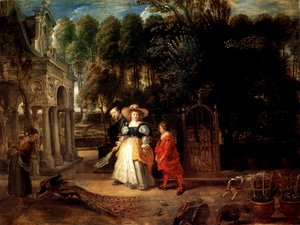 Rubens - Rubens In His Garden With Helena Fourment