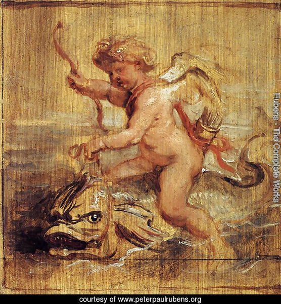 Cupid Riding a Dolphin 1636