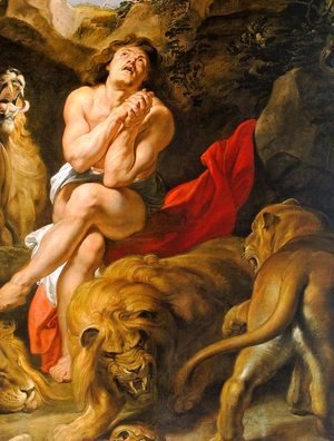 Daniel in the Lions' Den (detail) 1613