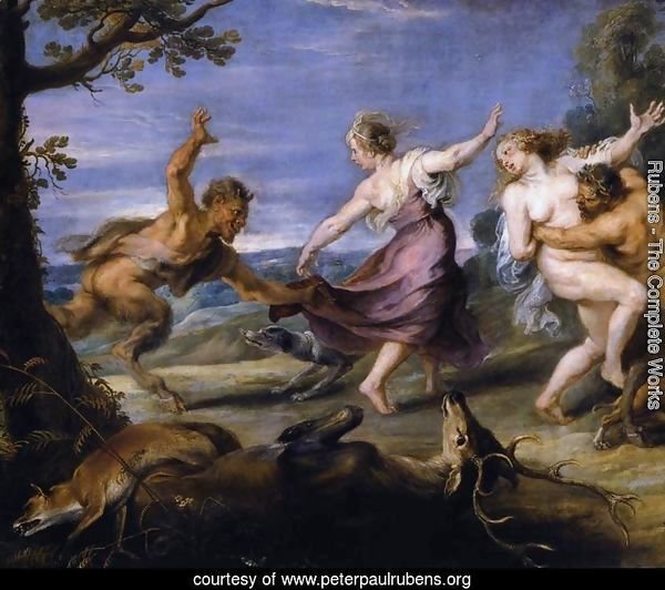 Diana and her Nymphs Surprised by the Fauns (detail-1) 1638-40