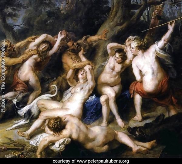 Diana and her Nymphs Surprised by the Fauns (detail-2) 1638-40