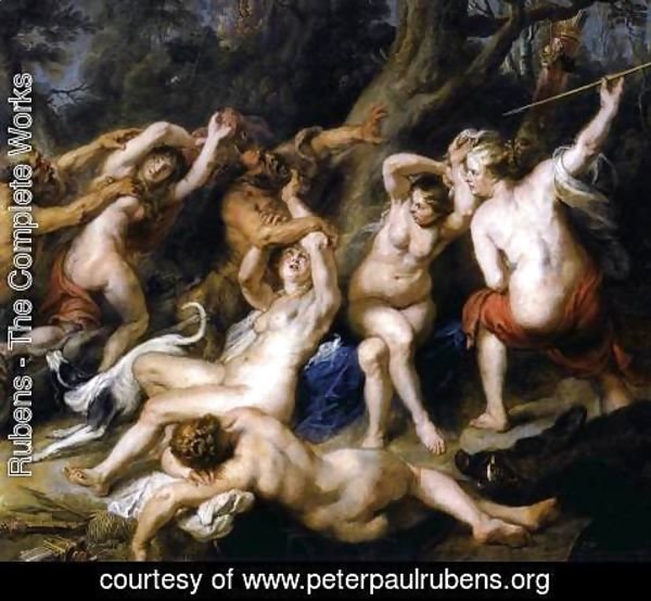 Rubens - Diana and her Nymphs Surprised by the Fauns (detail-2) 1638-40