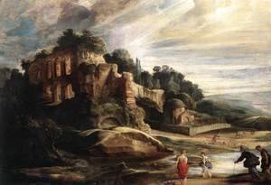 Rubens - Landscape with the Ruins of Mount Palatine in Rome c. 1608