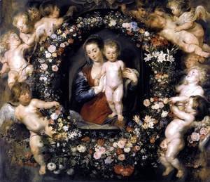 Rubens - Madonna in Floral Wreath c. 1620