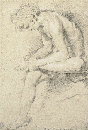 A nude youth in the pose of the Spinario