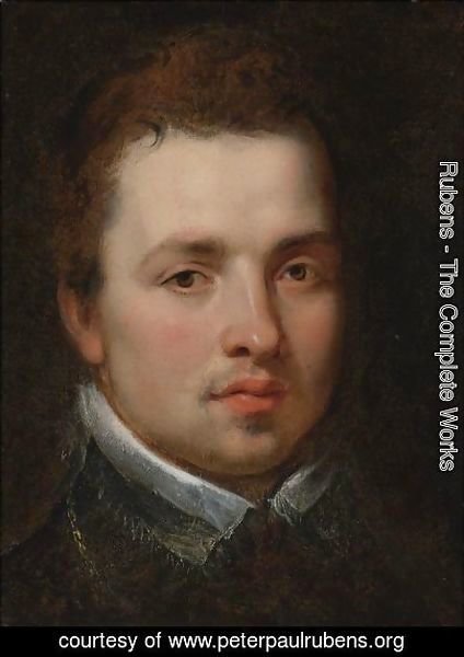 Rubens - Portrait Of A Young Man Bust-Length, In A Black Doublet With A White Lace Collar