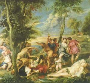 Bacchanal at Andros, after a painting by Titian