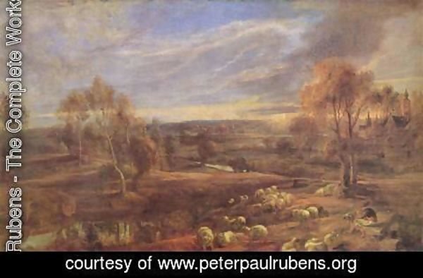 Rubens - Evening Landscape with sheep and herd