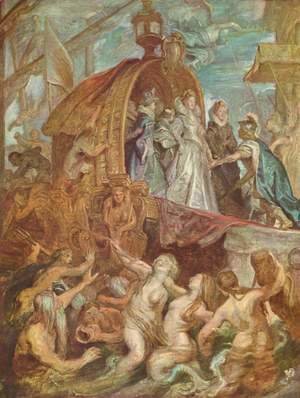 Paintings for Maria de Medici, Queen of France, sketch, scene arrival of Marie de Medici in the port of Marseille