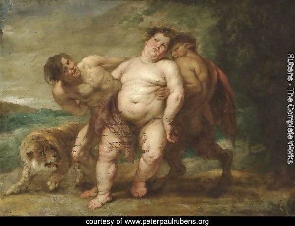 Drunken Bacchus with Faun and Satyr