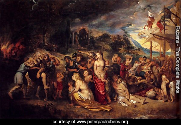 Aeneas And His Family Departing From Troy
